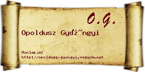 Opoldusz Gyöngyi névjegykártya